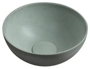 Sapho Sapho, MINOR betonové umyvadlo na desku, průměr 26cm, zelená mat, MR26023