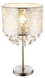 GLOBO Designová stolní lampa s křišťály AMY, stříbrná 15188T3