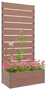 Květináč Outsunny s latkovým trellem, vyvýšený záhon s trellem pro popínavé rostliny, 72x38x150cm, světle hnědý | Aosom