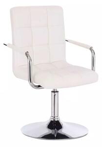 LuxuryForm DESIGN Židle VERONA na stříbrném talíři - bílá