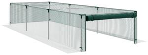 Outsunny Zahradní síť 1,25 x 3,73 m, Stan na ochranu rostlin se zipovým vchodem, Ochranná síť proti hmyzu, Větruodolná síť na zeleninu, Ochrana proti