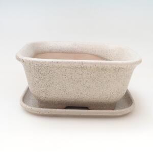 E-bonsai Bonsai miska + podmiska H38 - 12x10x5,5 cm. - bežová