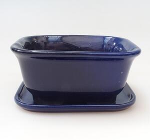 E-bonsai Bonsai miska + podmiska H38 - 12x10x5,5 cm. - modrá