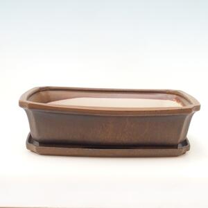 E-bonsai Bonsai miska + podmiska H07 - 30 x 20,5 x 8 cm. - hnědá