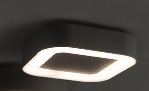 NOWODVORSKI Přisazené stropní osvětlení PUEBLA LED, 12W, teplá bílá, 20x20cm, hranaté, grafit 9513