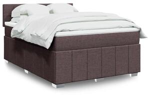 Box spring postel s matrací tmavě hnědá 140x200 cm textil 3287094