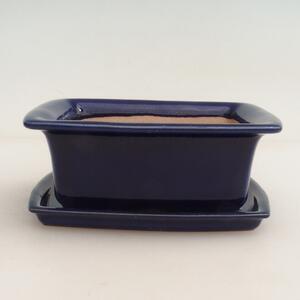 E-bonsai Bonsai miska + podmiska H11 - 11,5 x 10 x 4 cm. - modrá