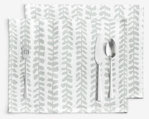 Goldea prostírání na stůl 100% bavlněné plátno - skandinávské lístky - sada 2ks 30 x 40 cm