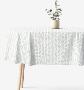Goldea oválný ubrus 100% bavlněné plátno - skandinávské lístky 140 x 240 cm