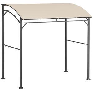Grilovací pavilon Outsunny 215 x 150 x 220 cm, voděodolný zahradní pavilon s klenutou střechou, zahradní altánek s háčky, grilovací pavilon, zahradní