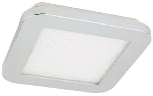 CLX LED panel do koupelny NAPOLEONE, 10W, teplá bílá, 17x17cm, metalická bílá 10-66770