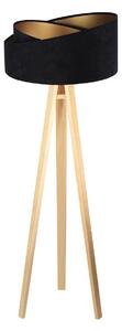 BPS koncept Stojací lampa Galaxy, v.146cm, černo-zlaté stínidlo, 1xE27, ø 50 cm Barva podstavy: Hnědá