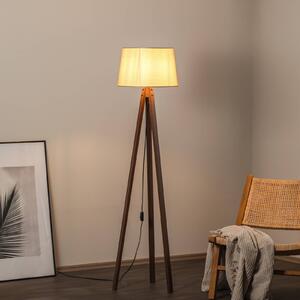 Stojací lampa LM-65214-1E s dřevěným trojnožkovým stojanem