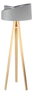 BPS koncept Stojací lampa Galaxy, v.146cm, šedo-stříbrné stínidlo, 1xE27, ø 50 cm Barva podstavy: Hnědá