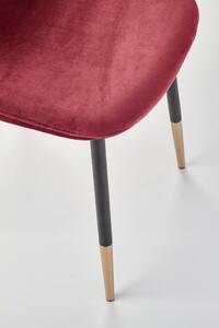 Kovová židle K379, červená / zlatá
