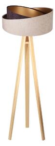 BPS koncept Stojací lampa Galaxy, v.146cm, béžovo-zlaté stínidlo, 1xE27, ø 50 cm Barva podstavy: Hnědá