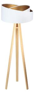 BPS koncept Stojací lampa Galaxy, v.146cm, bílo-zlaté stínidlo, 1xE27, ø 50 cm Barva podstavy: Hnědá