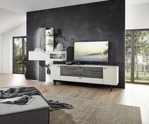 OBÝVACÍ STĚNA, šedá, bílá, barvy dubu Dieter Knoll - Kompletní obývací stěny