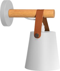 Toolight - Kovová nástěnná lampa s řemínkem 1xE27 APP467-1W, bílá-hnědá, OSW-06916