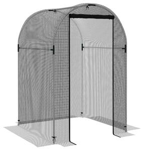 Outsunny Ochranná síť proti hmyzu 1,2 x 1,2 m s dveřmi, stan na ochranu rostlin, síť proti škůdcům se železnou konstrukcí, pro zahradu, balkon, HDPE