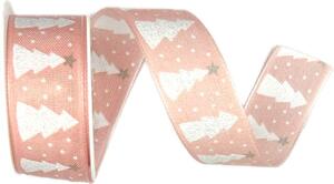 Stuha vánoční BLUSH PINK růžová 25mm x 2m (11,-Kč/m)