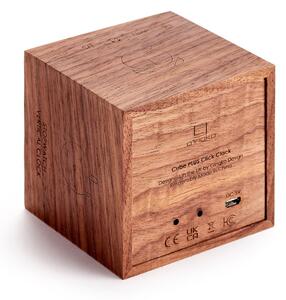 Budík z ořechového dřeva Gingko Cube Plus
