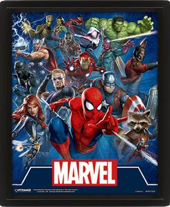 Zarámovaný 3D obraz Marvel - Characters