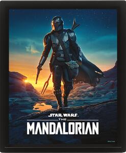 Zarámovaný 3D obraz Star Wars - Mandalorian - Nigthfall