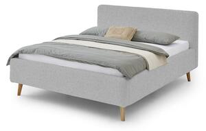 Šedá čalouněná dvoulůžková postel s úložným prostorem s roštem 180x200 cm Mattis - Meise Möbel