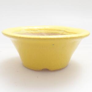E-bonsai Keramická bonsai miska 7 x 7 x 2,5 cm žlutá