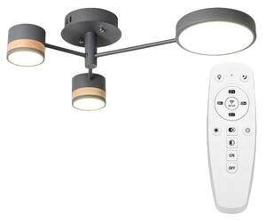 Toolight - LED stropní lampa 3-ramenná APP210-3CPR + dálkové ovládání, šedá-hnědá, OSW-08472