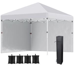 Pavilón Outsunny přibližně 3x3m, voděodolný stabilní zimní pop-up skládací pavilón se 2 bočními stěnami, UV 30+ ochrana, skládací párty stan zahradní