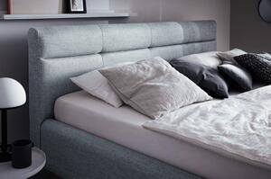 Šedomodrá čalouněná dvoulůžková postel s úložným prostorem a s roštem 180x200 cm Lotte - Meise Möbel