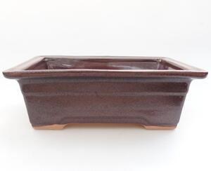 E-bonsai Keramická bonsai miska 18,5 x 13 x 6,5 cm hnědá