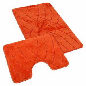 Kvalitex Koupelnová a WC předložka dráhy oranžové SADA 60 x 100 cm + 60 x 50 cm