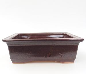E-bonsai Keramická bonsai miska 16 x 12 x 4,5 cm hnědá