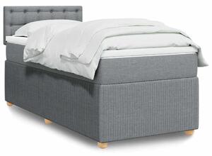 Box spring postel s matrací světle šedá 90x190 cm textil 3287325