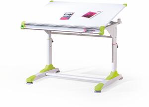 Dětský psací stůl Collorido, bílá / zelená / růžová