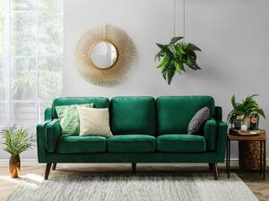 Elegantní zelená čalouněná pohovka pro 3 LOKKA