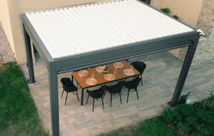 Bioklimatická pergola Noela antracit PREMIUM 3x4 m Barva lamel: Bílá