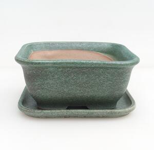 E-bonsai Bonsai miska + podmiska H38 - 12 x 10,5 x 5 cm. - zelená