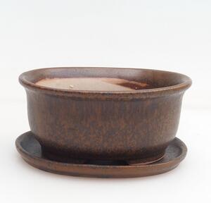 E-bonsai Bonsai miska + podmiska H30 - 12 x 10,5 x 5,5 cm. - hnědá