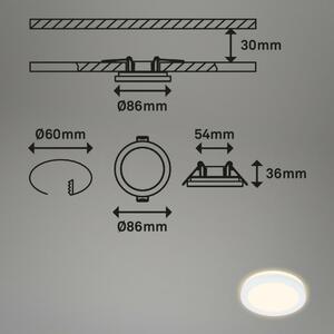 BRILONER LED vestavná svítidla, pr.8,4 cm, 3x LED, 3 W, 350 lm, bílé IP44 BRI 7055-036