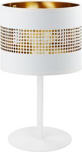 TK-LIGHTING Designová stolní lampa TAGO WHITE, 1xE27, 60W, bílozlaté 5056