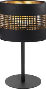 TK-LIGHTING Designová stolní lampa TAGO BLACK, 1xE27, 60W, černozlatá 5054