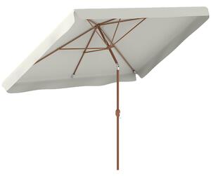 Outsunny Zahradní Slunečník 300x200 cm s Nastavitelným Úhlem a Hliníkovou Tyčkou pro Terasu, UV 50+ Ochrana, Krémový | Aosom