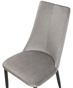 Sada dvou sametových jídelních židlí v šedé barvě CLAYTON