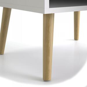 Retro konferenční stolek Oslo 75384 bílý/struktura dubu - TVI