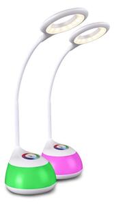 PLX Flexibilní LED stolní lampa GORDON, 5W, teplá bílá, RGB, bílá 311191