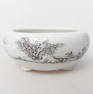 E-bonsai Keramická bonsai miska 10 x 10 x 5 cm bílá